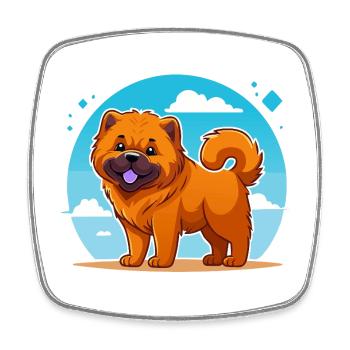 Chow-Chow (comic) - Square fridge magnet - white - Front