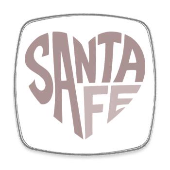 Santa Fe Retro Typo Heart - Square fridge magnet - white - Front