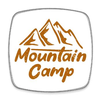 Mountain Camp Outdoor Hiking Design - Viereckiger Kühlschrankmagnet - Weiß - Vorne