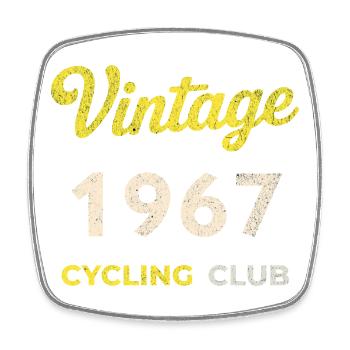 Vintage 1967 – Cycling Club Retro Geburtsjahr - Viereckiger Kühlschrankmagnet - Weiß - Vorne