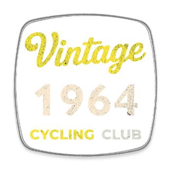 Vintage 1964 – Cycling Club Retro Birth Year - Square fridge magnet - white - Front