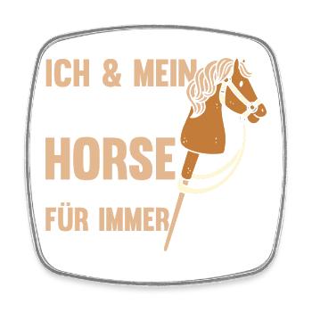 Steckenpferd Hobbyhorse Hobby Horsing - Viereckiger Kühlschrankmagnet - Weiß - Vorne
