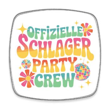 Schlager Party Crew Mallorca Festival JGA Malle - Viereckiger Kühlschrankmagnet - Weiß - Vorne