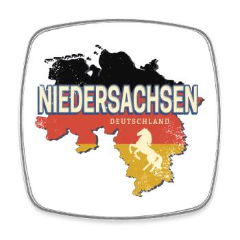 Niedersachsen Deutschland Bundesland Landkarte - Viereckiger Kühlschrankmagnet - Weiß - Vorne