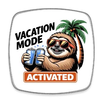 Activated Sloth Beach Party - Square fridge magnet - white - Front