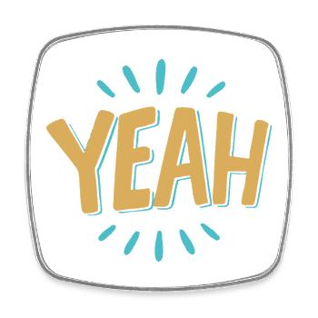 Yeah Burst Graphic Tee - Viereckiger Kühlschrankmagnet - Weiß - Vorne