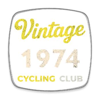 Vintage 1974 – Cycling Club Retro Geburtsjahr - Viereckiger Kühlschrankmagnet - Weiß - Vorne