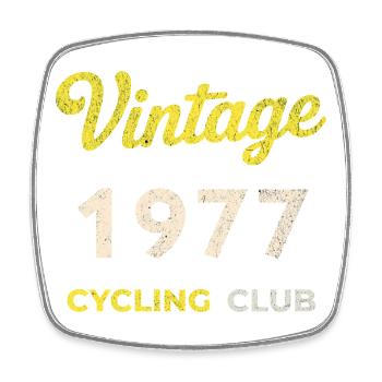 Vintage 1977 – Cycling Club Retro Birth Year - Square fridge magnet - white - Front