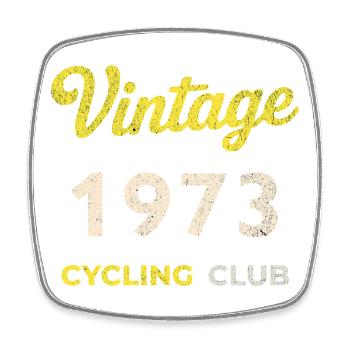 Vintage 1973 – Cycling Club Retro Birth Year - Square fridge magnet - white - Front