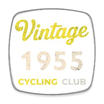 Vintage 1955 – Cycling Club Retro Birth Year - Square fridge magnet - white - Front