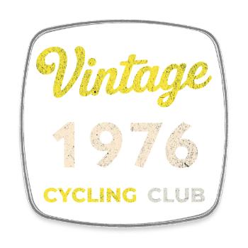 Vintage 1976 – Cycling Club Retro Birth Year - Square fridge magnet - white - Front