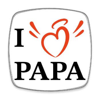 Ich liebe Papa - Viereckiger Kühlschrankmagnet - Weiß - Vorne