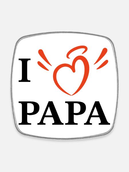 I love dad - Square fridge magnet - white