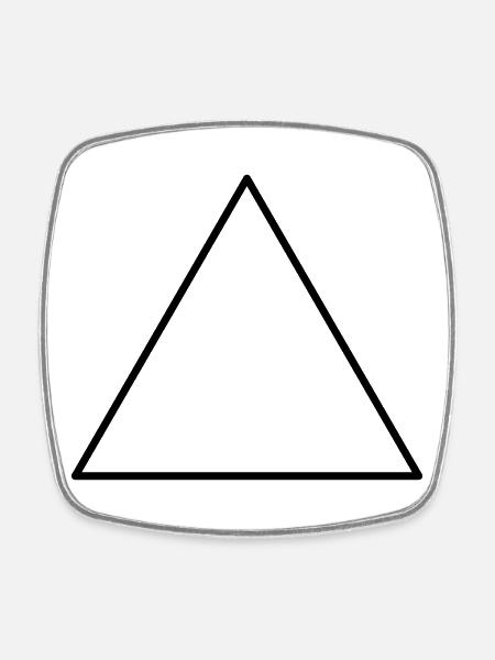 Symbol triangle equilateral - Square fridge magnet - white