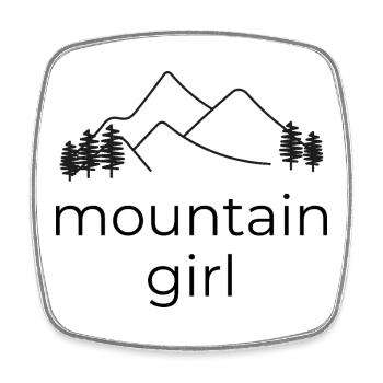 Mountain Girl - Design with Mountain - Square fridge magnet - white - Front