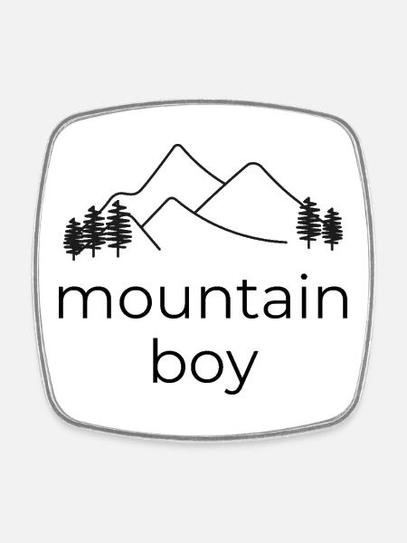 Mountain Boy - Square fridge magnet - white
