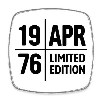 Limited Edition April 1976 Geburtstag Geschenk - Viereckiger Kühlschrankmagnet - Weiß - Vorne