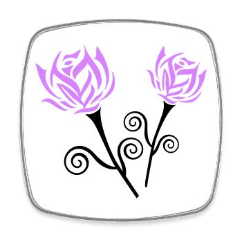 Roses - Square fridge magnet - white - Front