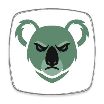 Angry Koala - Square fridge magnet - white - Front
