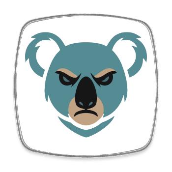 Angry Koala - Square fridge magnet - white - Front