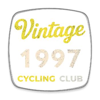 Vintage 1997 – Cycling Club Retro Geburtsjahr - Viereckiger Kühlschrankmagnet - Weiß - Vorne
