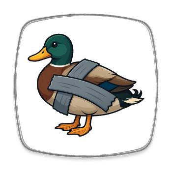 Duck Tape - Viereckiger Kühlschrankmagnet - Weiß - Vorne