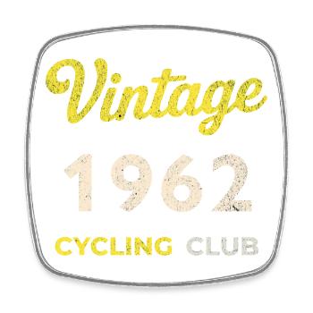 Vintage 1962 – Cycling Club Retro Geburtsjahr - Viereckiger Kühlschrankmagnet - Weiß - Vorne