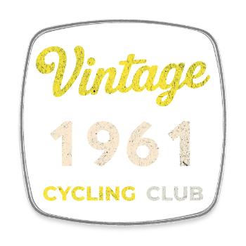 Vintage 1961 – Cycling Club Retro Geburtsjahr - Viereckiger Kühlschrankmagnet - Weiß - Vorne