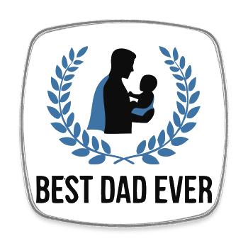 Stolzer Best Dad Ever Papa - Viereckiger Kühlschrankmagnet - Weiß - Vorne