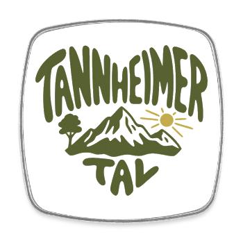 Tannenheimer Tal Berglandschaft Retro - Viereckiger Kühlschrankmagnet - Weiß - Vorne