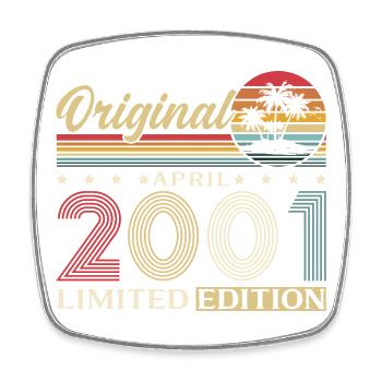 Cadeau du 25e anniversaire Mari Original avril 2001 - Magnet carré - blanc - Devant