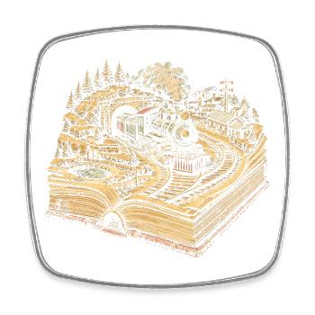 Model Railway Railway - Square fridge magnet - white - Front