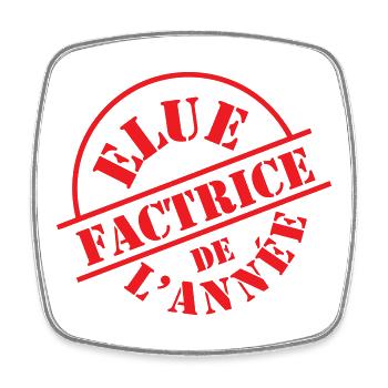 Élue factrice de l'année tampon postal - Magnet carré - blanc - Devant