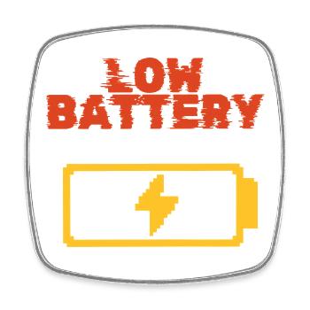 Low Battery Mood Funny Lazy Energy Shirt - Square fridge magnet - white - Front