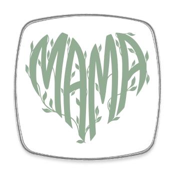Font nature du cœur de maman - Magnet carré - blanc - Devant
