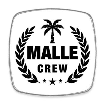 Malle Crew Palme - Viereckiger Kühlschrankmagnet - Weiß - Vorne