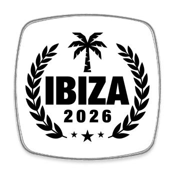 Ibiza 2026 Palm Tree - Square fridge magnet - white - Front