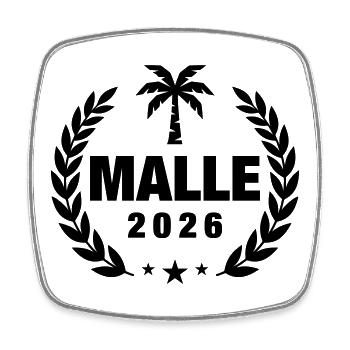 Malle 2026 Palme - Viereckiger Kühlschrankmagnet - Weiß - Vorne