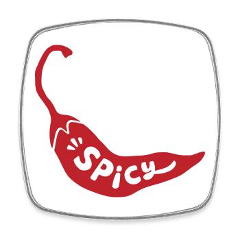 Spicy Chili Pepper Minimalistische Lustige Feinschmeckerin - Viereckiger Kühlschrankmagnet - Weiß - Vorne