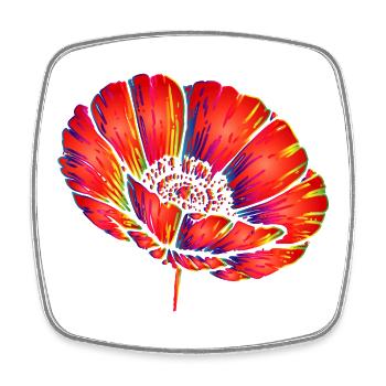 Pop Art néon Pop Art Décor Fleur Couleur - Magnet carré - blanc - Devant