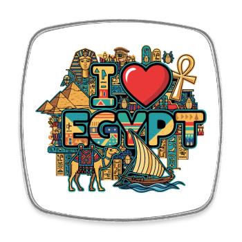 I Love Egypt Urlaub - Viereckiger Kühlschrankmagnet - Weiß - Vorne