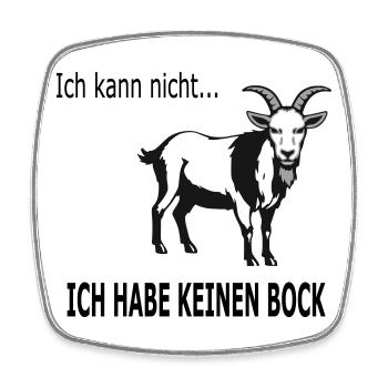 Bergziege Linienkunst Silhouette, Hab keinen Bock - Viereckiger Kühlschrankmagnet - Weiß - Vorne
