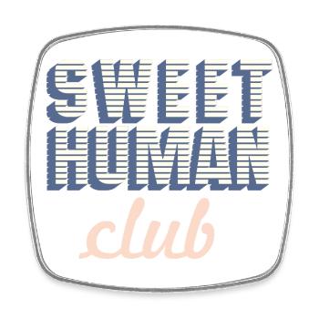 Sweet Human Club Logo - Square fridge magnet - white - Front