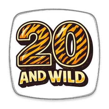 Zwanzig und Wild Tigerstreifen - Viereckiger Kühlschrankmagnet - Weiß - Vorne