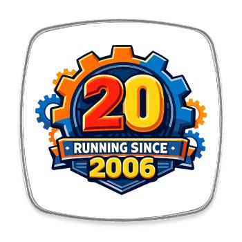 20 Jahre Running Seit 2006 Gear - Viereckiger Kühlschrankmagnet - Weiß - Vorne