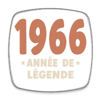 60 ans 1966 Vintage Retro Cadeau Anniversaire - Magnet carré - blanc - Devant