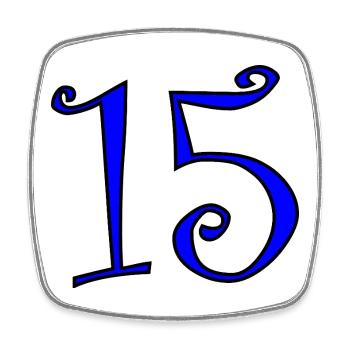 15. 15 ANS. 15e ANNIVERSAIRE. ANNIVERSAIRE 15 ANS. - Magnet carré - blanc - Devant