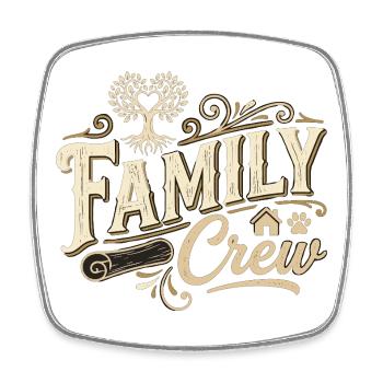 Famille Famille Famille Vintage Dicton - Magnet carré - blanc - Devant