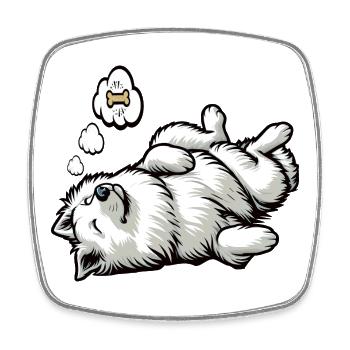 Chiens bergers blancs bergers - Magnet carré - blanc - Devant