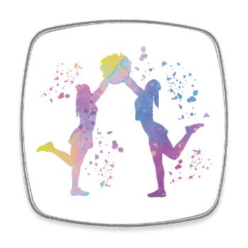 Cheerpom pom girls Mom Cheerleading - Magnet carré - blanc - Devant